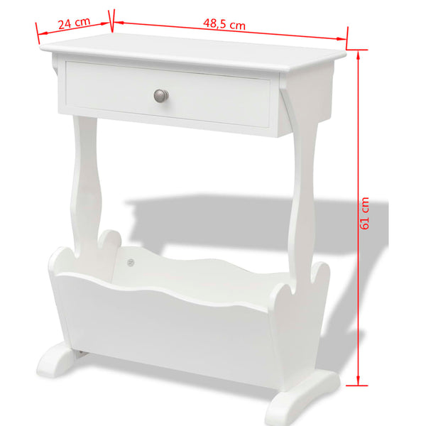 vidaXL Magazine Holder Melrose White