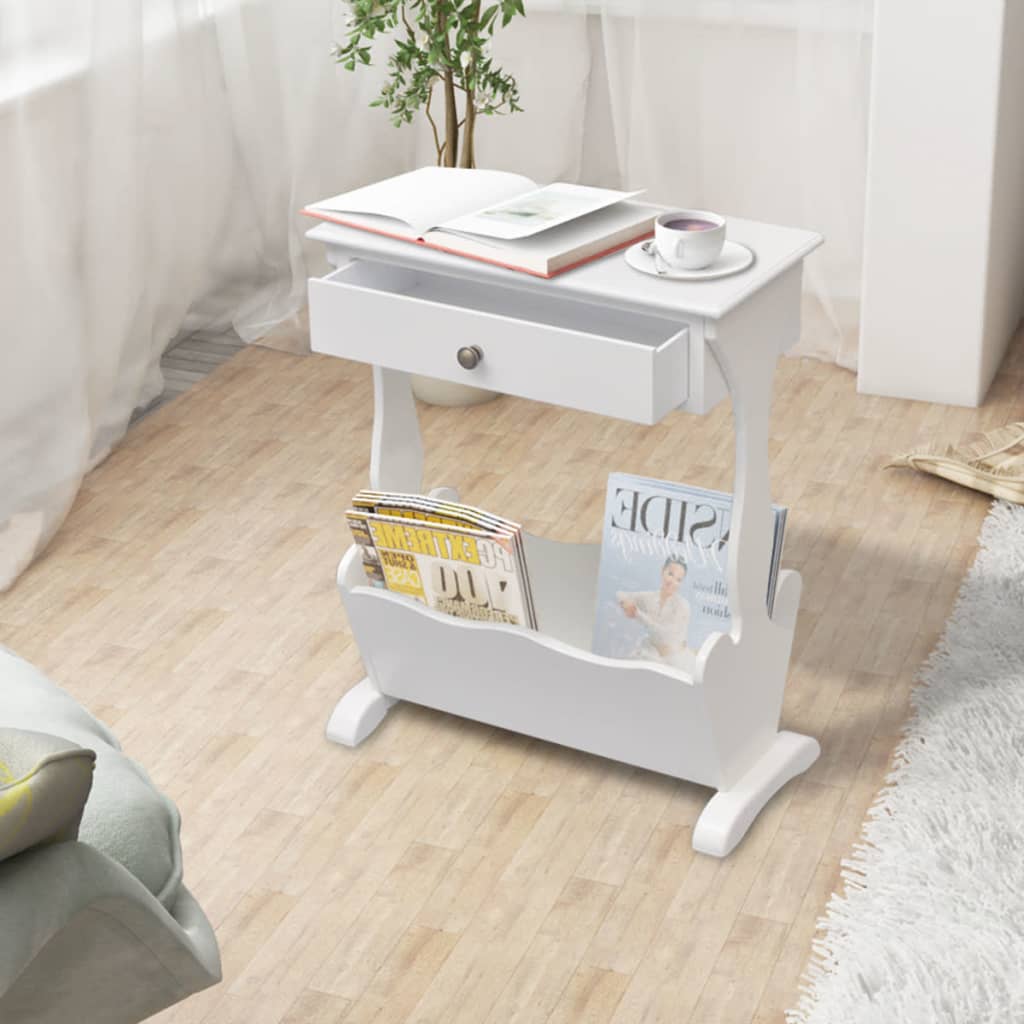vidaXL Magazine Holder Melrose White