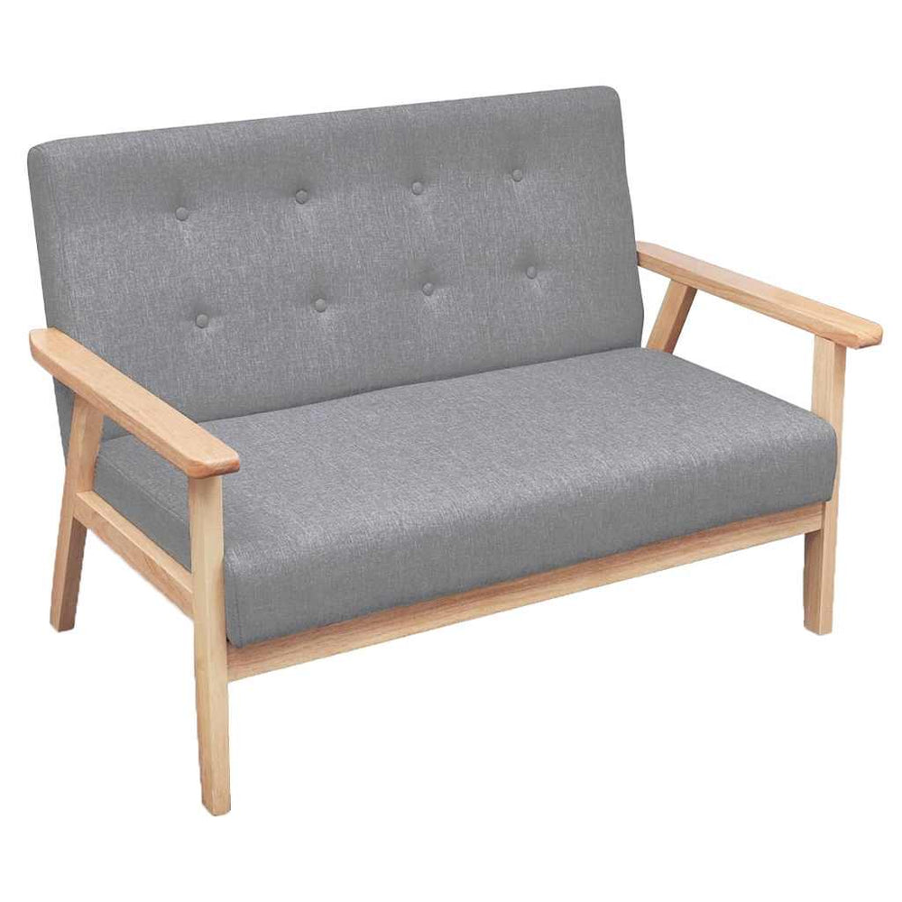 vidaXL 2-Piece Sofa Set Fabric Light Grey