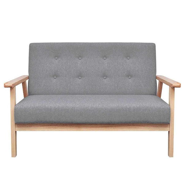 vidaXL 2-Piece Sofa Set Fabric Light Grey