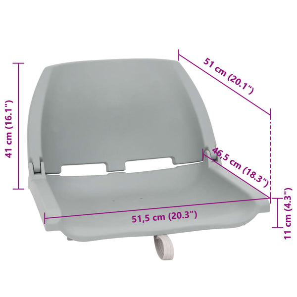 vidaXL 2-Piece Foldable Boat Seat Set Grey
