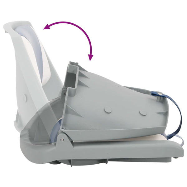 vidaXL 2-Piece Foldable Boat Seat Set with Cushion in Blue and White