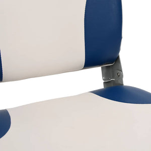 vidaXL Foldable Boat Seat 1 Set with Cushion in Blue and White