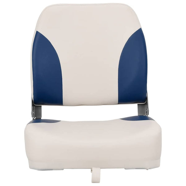 vidaXL Foldable Boat Seat 1 Set with Cushion in Blue and White
