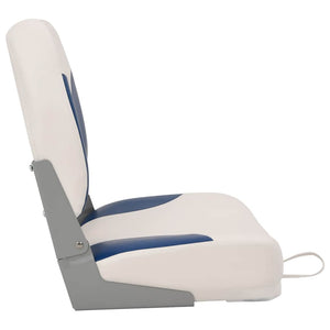 vidaXL Foldable Boat Seat 1 Set with Cushion in Blue and White