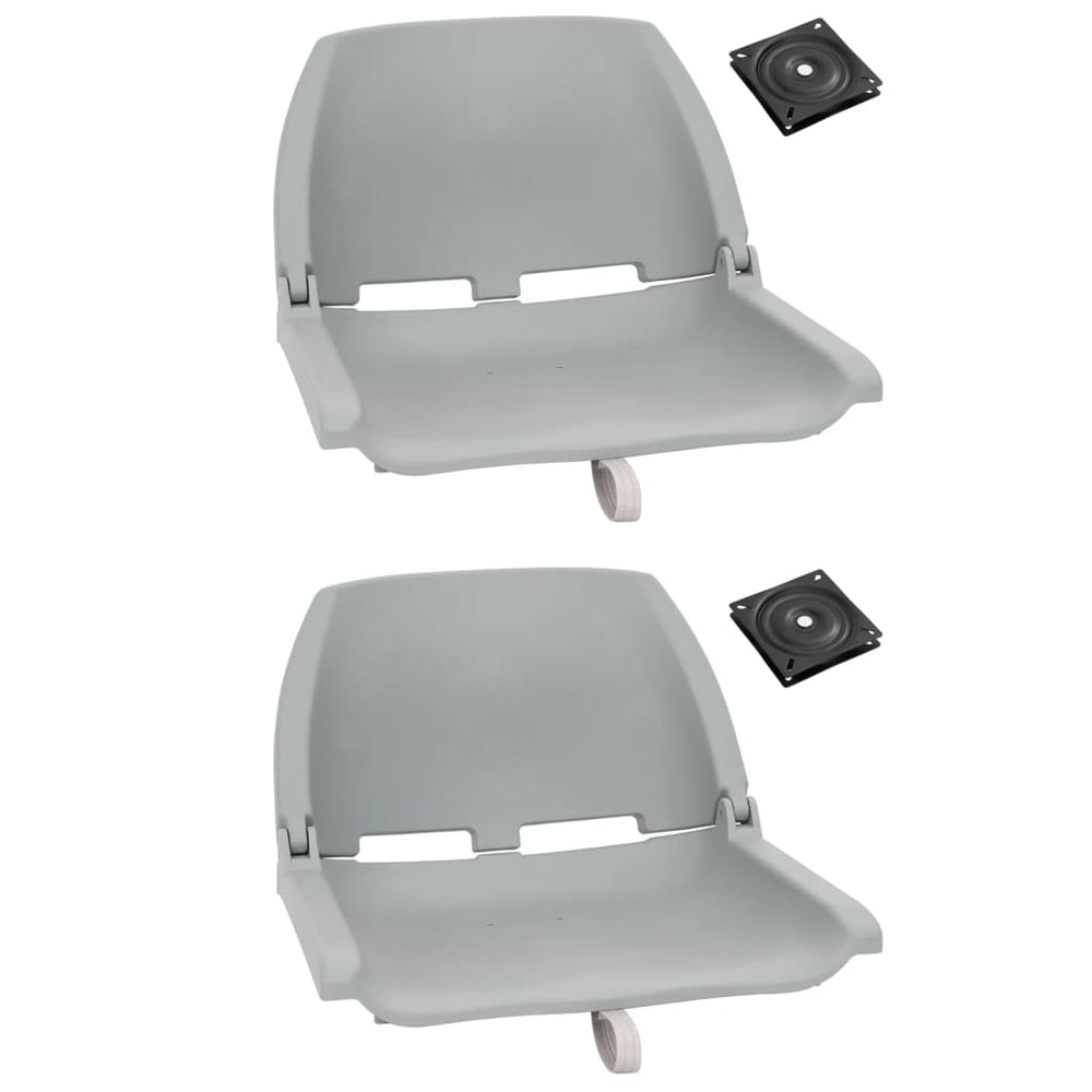 vidaXL 4-Piece Foldable Boat Seat Set Grey
