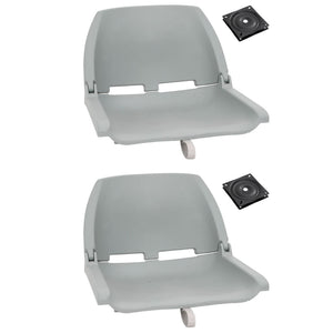 vidaXL 4-Piece Foldable Boat Seat Set Grey