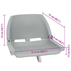 vidaXL 4-Piece Foldable Boat Seat Set Grey