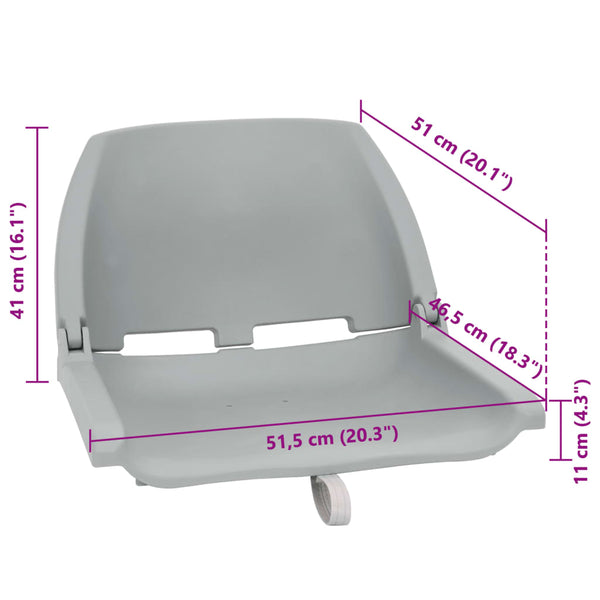 vidaXL 4-Piece Foldable Boat Seat Set Grey