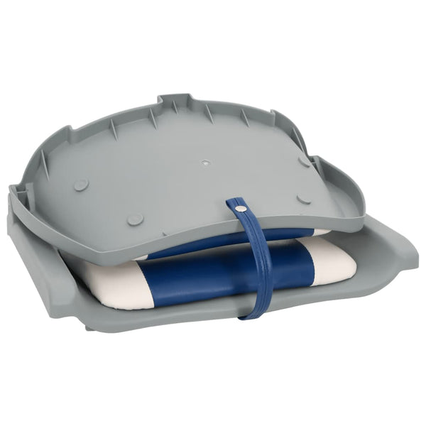 vidaXL 4-Piece Foldable Boat Seat Set with Cushions in Blue and White