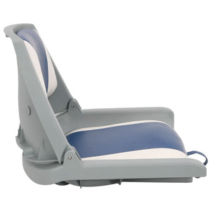 vidaXL 4-Piece Foldable Boat Seat Set with Cushions in Blue and White