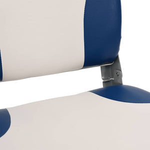 vidaXL Foldable Boat Seat Set of 2 with Upholstery in Blue and White