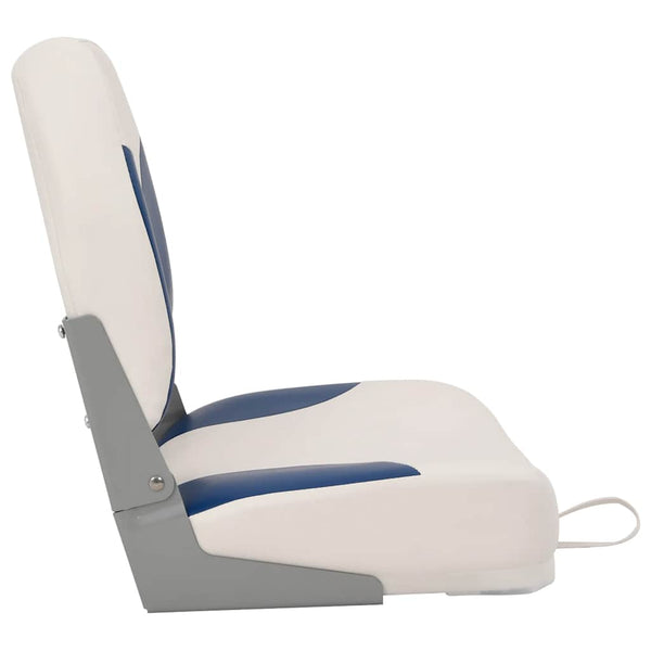 vidaXL Foldable Boat Seat Set of 2 with Upholstery in Blue and White