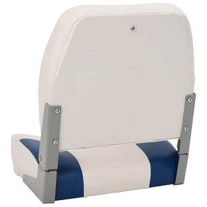 vidaXL Foldable Boat Seat Set of 2 with Upholstery in Blue and White
