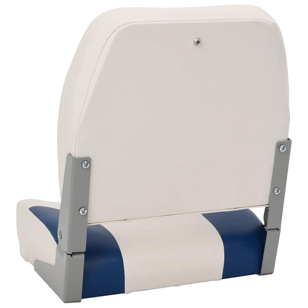 vidaXL Foldable Boat Seat Set of 2 with Upholstery in Blue and White