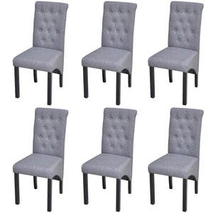 vidaXL Dining Chairs 6 pcs Light Grey Fabric