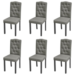 vidaXL Dining Chairs 6 pcs Grey Fabric