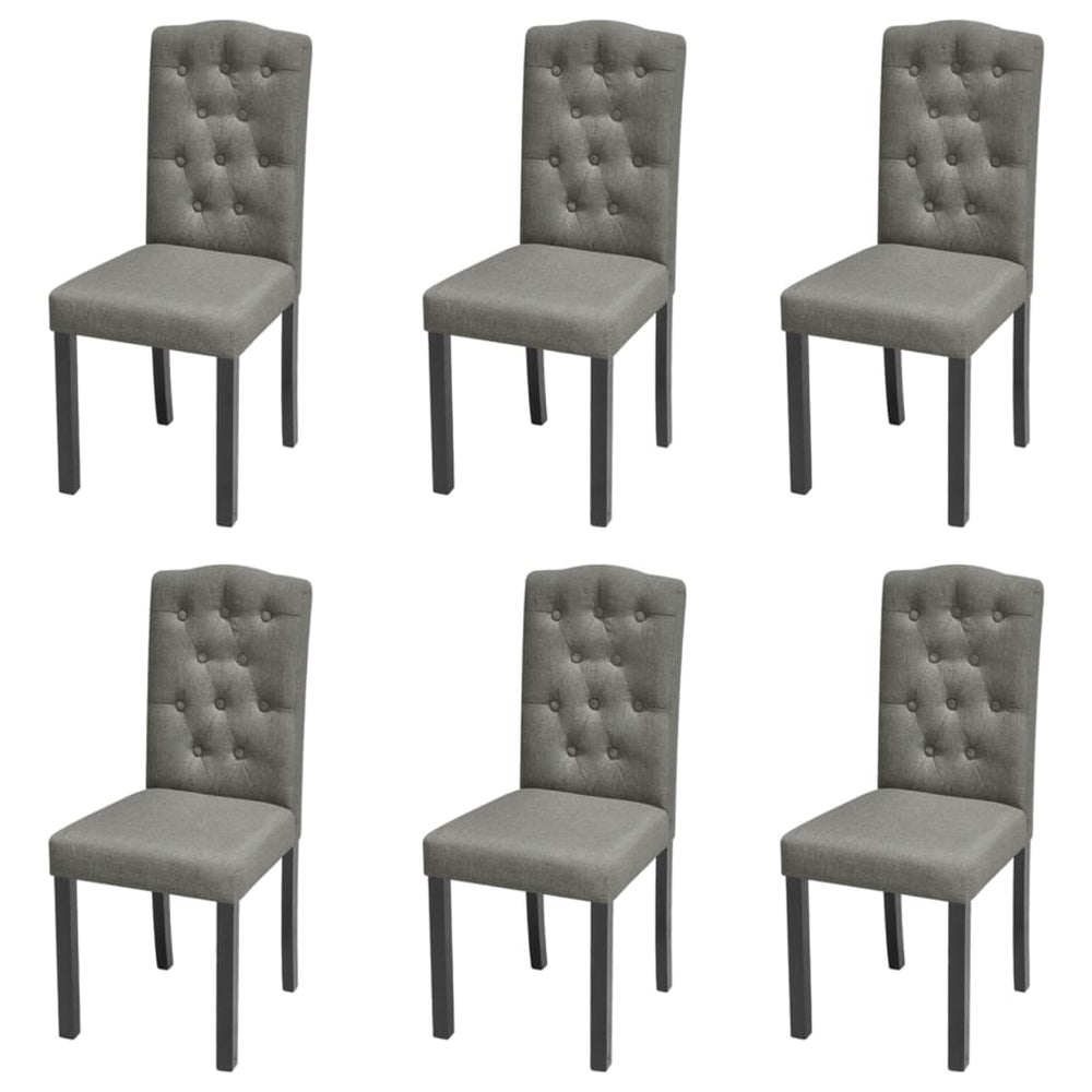 vidaXL Dining Chairs 6 pcs Grey Fabric