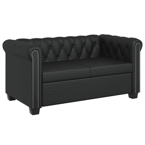 vidaXL Chesterfield Sofas 2-Seater and 3-Seater Faux Leather Black