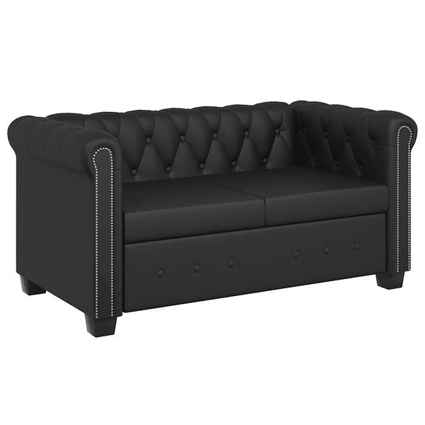vidaXL Chesterfield Sofas 2-Seater and 3-Seater Faux Leather Black