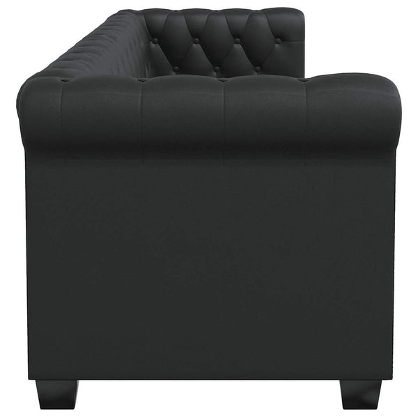 vidaXL Chesterfield Sofas 2-Seater and 3-Seater Faux Leather Black