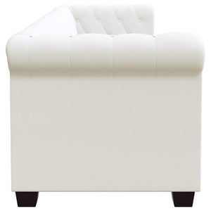 vidaXL Chesterfield 2-Seater and 3-Seater Artificial Leather Sofas White