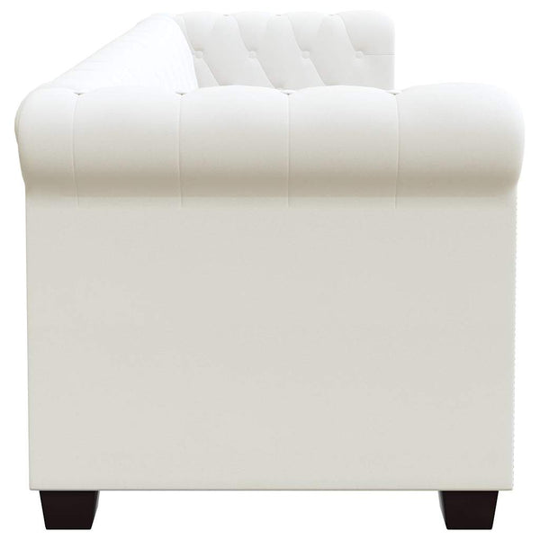 vidaXL Chesterfield 2-Seater and 3-Seater Artificial Leather Sofas White