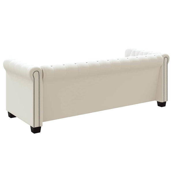 vidaXL Chesterfield 2-Seater and 3-Seater Artificial Leather Sofas White