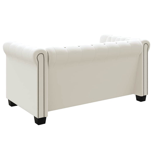 vidaXL Chesterfield 2-Seater and 3-Seater Artificial Leather Sofas White
