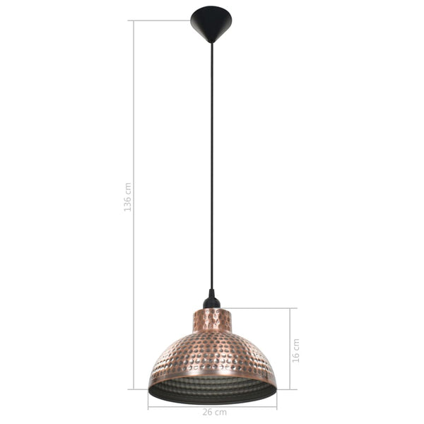 vidaXL Semi-Hemispherical Ceiling Lamps 2 pcs Copper-colored