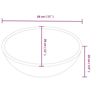 vidaXL Sink White 28x28x10 cm Ceramic