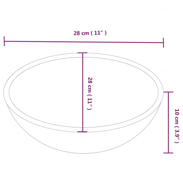 vidaXL Sink White 28x28x10 cm Ceramic