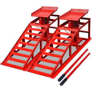 vidaXL Loading Ramps 2 pcs. Red Steel