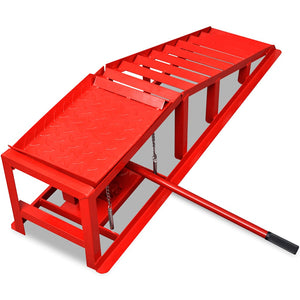 vidaXL Loading Ramps 2 pcs. Red Steel