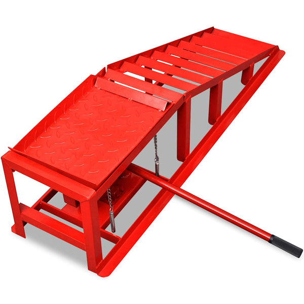 vidaXL Loading Ramps 2 pcs. Red Steel