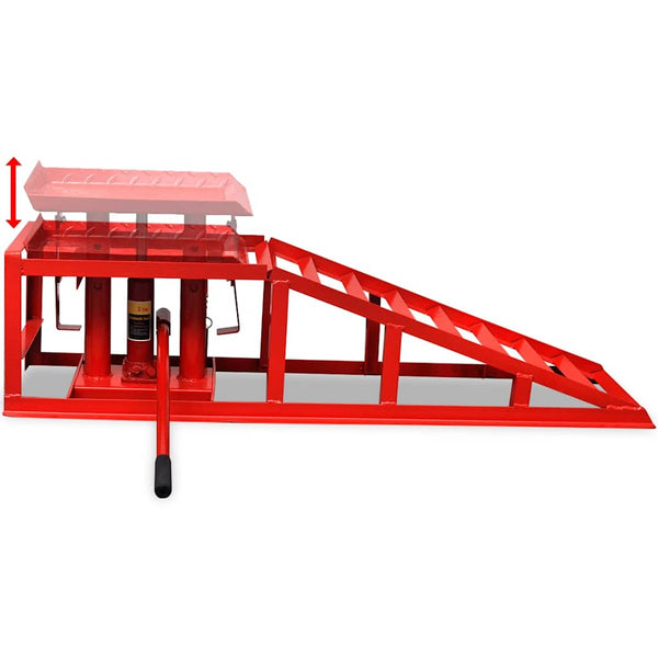 vidaXL Loading Ramps 2 pcs. Red Steel