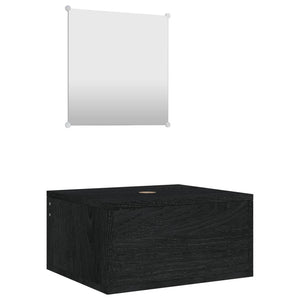 vidaXL 2-Piece Bathroom Furniture Set Black Engineered Wood