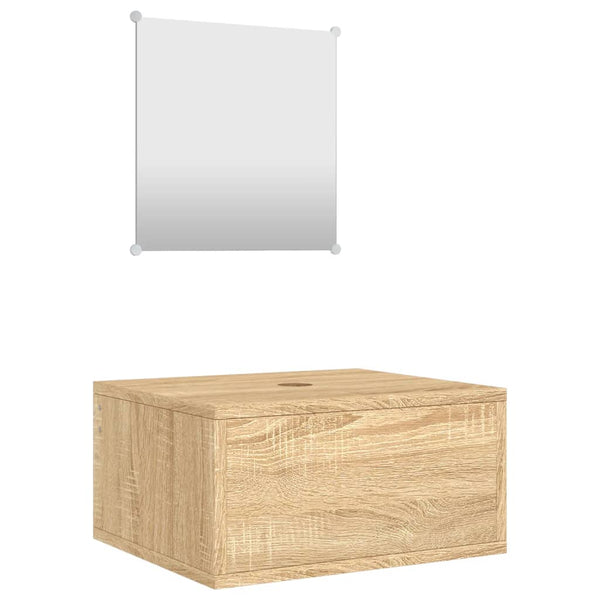 vidaXL 2-Piece Bathroom Furniture Set Oak Look Engineered Wood