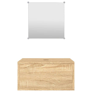 vidaXL 2-Piece Bathroom Furniture Set Oak Look Engineered Wood
