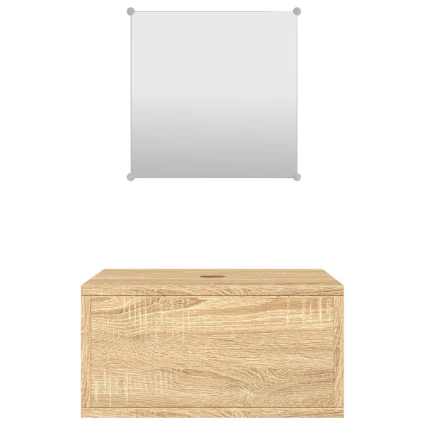 vidaXL 2-Piece Bathroom Furniture Set Oak Look Engineered Wood