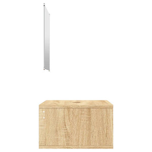 vidaXL 2-Piece Bathroom Furniture Set Oak Look Engineered Wood