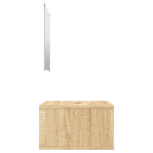 vidaXL 2-Piece Bathroom Furniture Set Oak Look Engineered Wood
