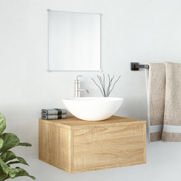 vidaXL 2-Piece Bathroom Furniture Set Oak Look Engineered Wood