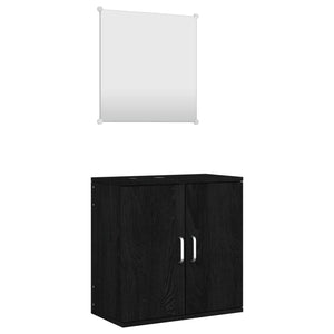 vidaXL 2-Piece Bathroom Furniture Set Black Engineered Wood