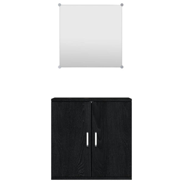 vidaXL 2-Piece Bathroom Furniture Set Black Engineered Wood
