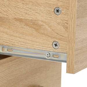 vidaXL 7-Piece Bathroom Furniture Set Oak Look Engineered Wood