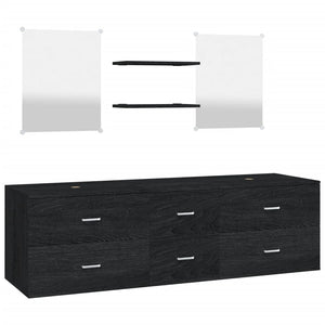 vidaXL 5-Piece Bathroom Furniture Set Black Engineered Wood