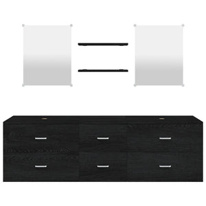 vidaXL 5-Piece Bathroom Furniture Set Black Engineered Wood