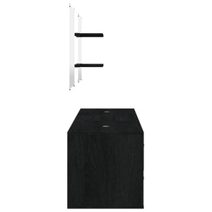vidaXL 5-Piece Bathroom Furniture Set Black Engineered Wood