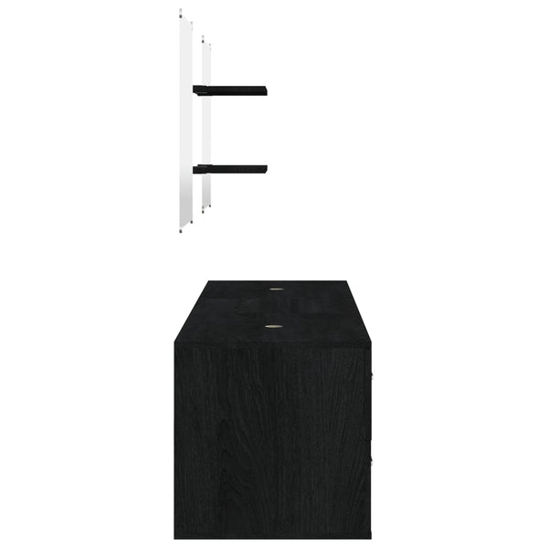 vidaXL 5-Piece Bathroom Furniture Set Black Engineered Wood